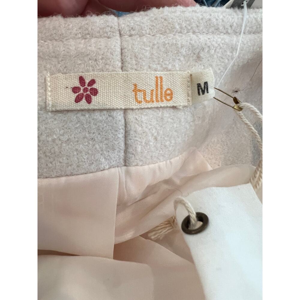 Tulle Los Angeles wool mod Twiggy Mini Dress Winter White M - Picture 7 of 9